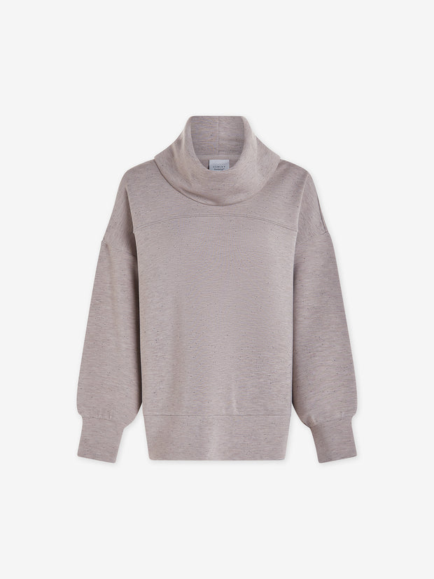 Varley| Priya Longline Sweatshirt | Taupe Marl Fleck