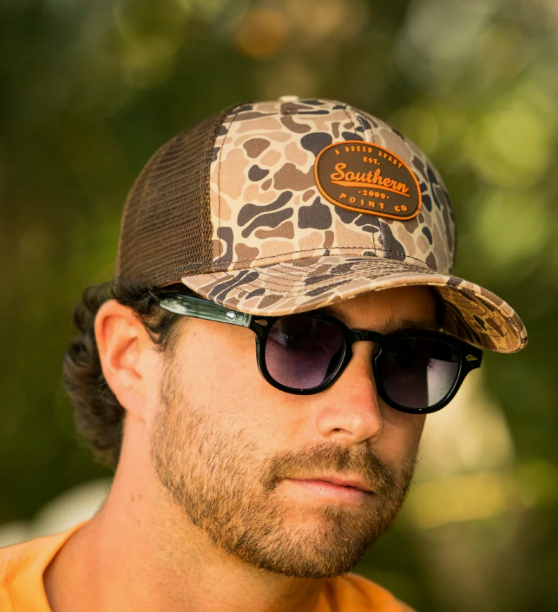 Southern Point-OLD SCHOOL TRUCKER HAT-Camo Brown