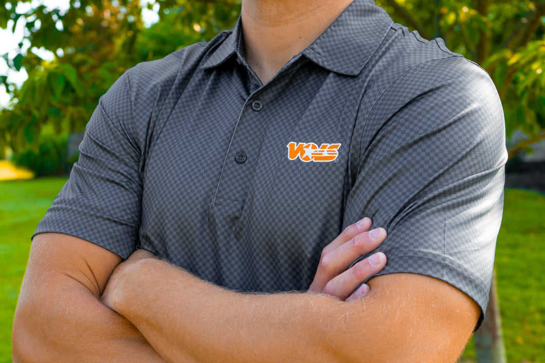 Volunteer Traditions- Star Vols Checkerboard Polo- Charcoal