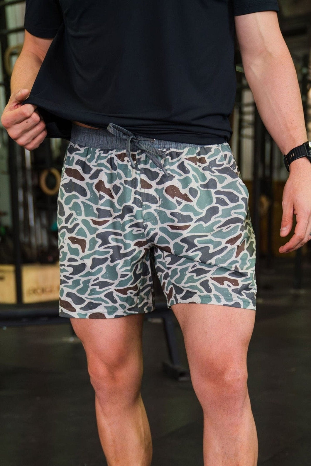 Burlebo-Athletic Shorts-Retro Duck Camo