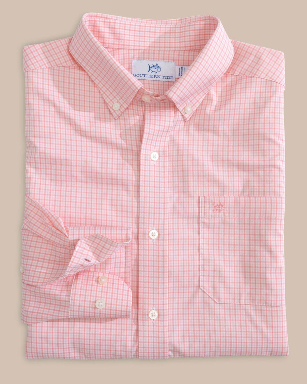 Southern Tide-brrr° Intercoastal McBee Check Buttondown-Geranium Pink