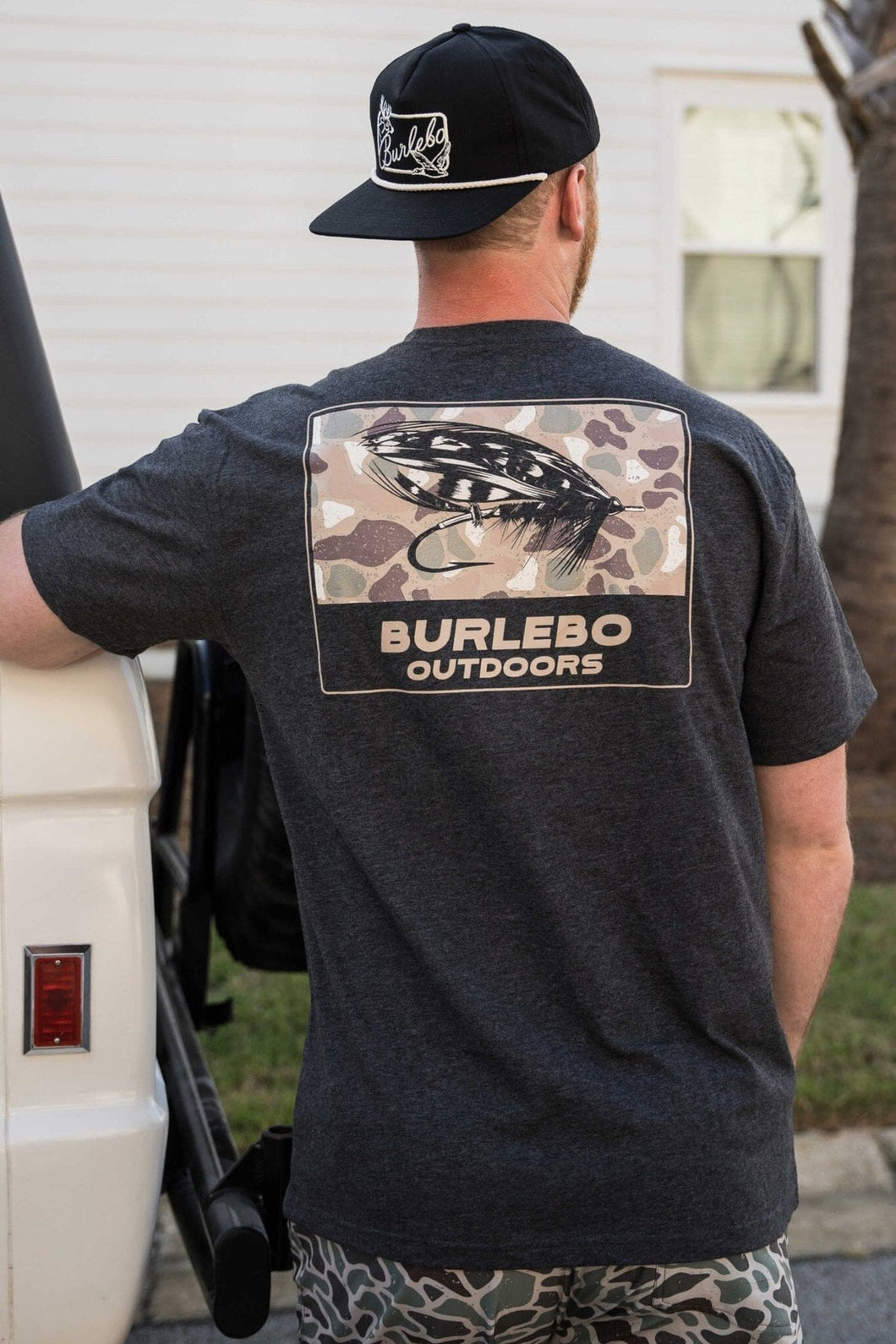 Burlebo-Men's TShirt-Camo Big Fly-Black