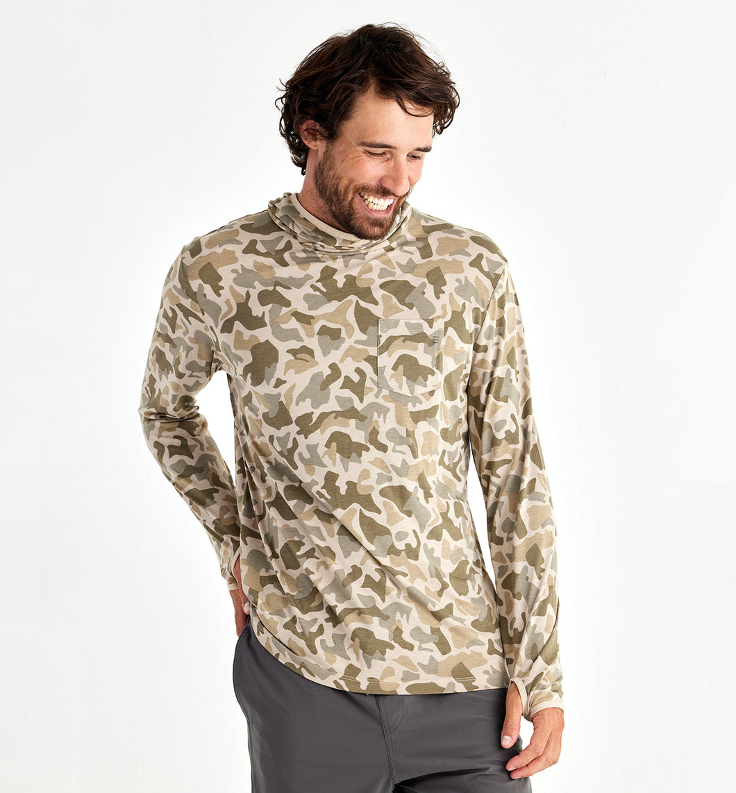 Free Fly- Men's Lightweight Hoodie- Barrier Island Camo