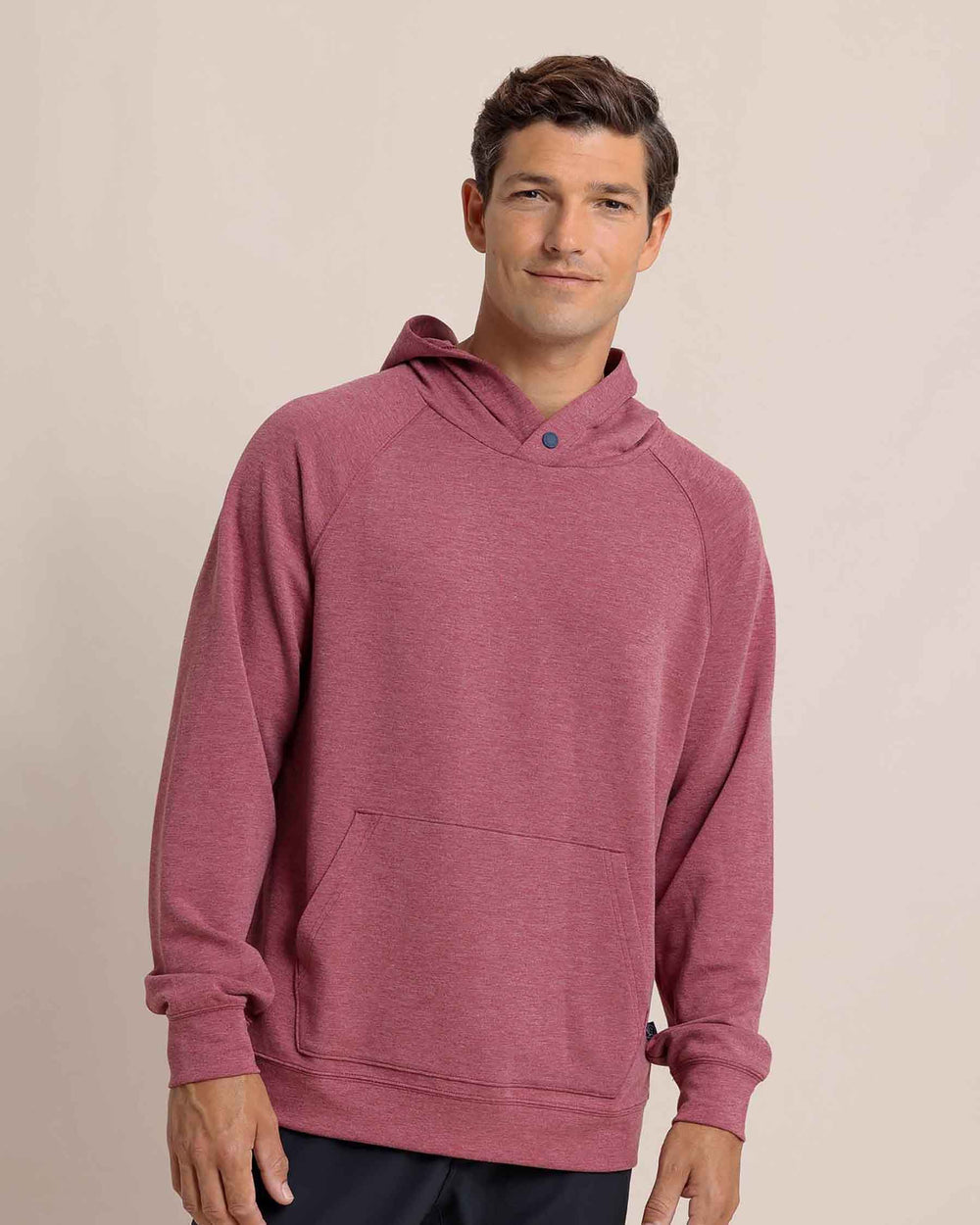 Southern Tide- Men's Manteo Snapfront Hoodie-Muscadine