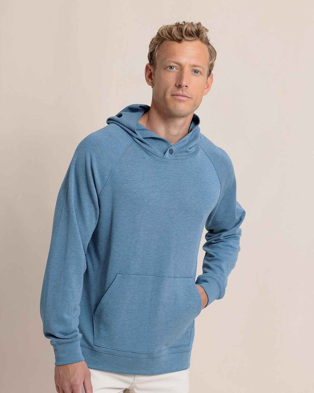 Southern Tide- Men's Manteo Snapfront Hoodie-Teal